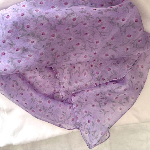 🧣 Vintage Stylish Garbo Purple Square Scarf 20" x 20" - Picture 9 of 11